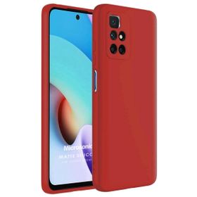 Microsonic Matte Silicone Xiaomi Redmi 10 2022 Kırmızı Cep Telefonu Kılıfı