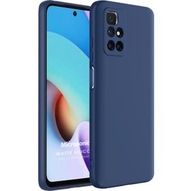 Microsonic Matte Silicone Xiaomi Redmi 10 2022 Lacivert Cep Telefonu Kılıfı