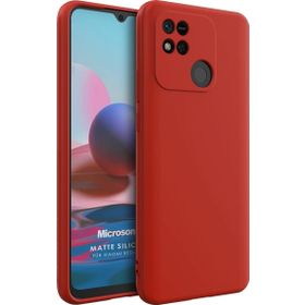 Microsonic Matte Silicone Xiaomi Redmi 10A Kırmızı Cep Telefonu Kılıfı