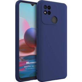Microsonic Matte Silicone Xiaomi Redmi 10A Lacivert Cep Telefonu Kılıfı