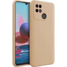 Microsonic Matte Silicone Xiaomi Redmi 10C Gold Cep Telefonu Kılıfı