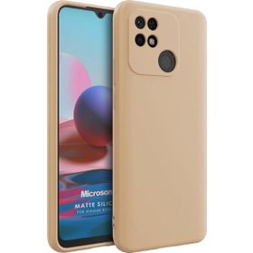 Microsonic Matte Silicone Xiaomi Redmi 10C Gold Cep Telefonu Kılıfı