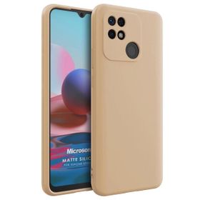 Microsonic Matte Silicone Xiaomi Redmi 10C Gold Cep Telefonu Kılıfı