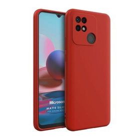 Microsonic Matte Silicone Xiaomi Redmi 10C Kırmızı Kılıf
