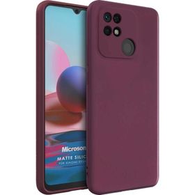Microsonic Matte Silicone Xiaomi Redmi 10C Mor Cep Telefonu Kılıfı
