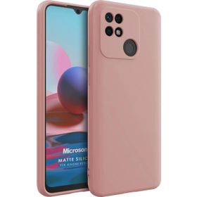 Microsonic Matte Silicone Xiaomi Redmi 10C Rose Gold Cep Telefonu Kılıfı