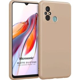 Microsonic Matte Silicone Xiaomi Redmi 12C Gold Cep Telefonu Kılıfı