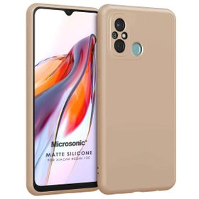 Microsonic Matte Silicone Xiaomi Redmi 12C Gold Cep Telefonu Kılıfı