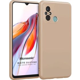 Microsonic Matte Silicone Xiaomi Redmi 12C Gold Cep Telefonu Kılıfı