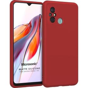 Microsonic Matte Silicone Xiaomi Redmi 12C Kırmızı Cep Telefonu Kılıfı