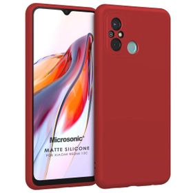 Microsonic Matte Silicone Xiaomi Redmi 12C Kırmızı Cep Telefonu Kılıfı