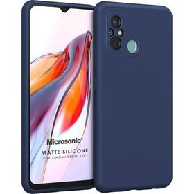 Microsonic Matte Silicone Xiaomi Redmi 12C Lacivert Cep Telefonu Kılıfı