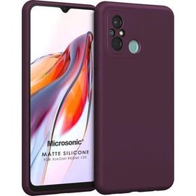 Microsonic Matte Silicone Xiaomi Redmi 12C Mor Cep Telefonu Kılıfı