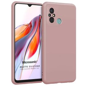 Microsonic Matte Silicone Xiaomi Redmi 12C Rose Gold Cep Telefonu Kılıfı