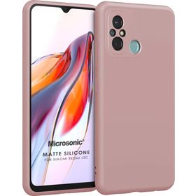 Microsonic Matte Silicone Xiaomi Redmi 12C Rose Gold Cep Telefonu Kılıfı