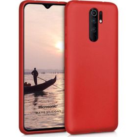 Microsonic Matte Silicone Xiaomi Redmi 9 Kırmızı Cep Telefonu Kılıfı