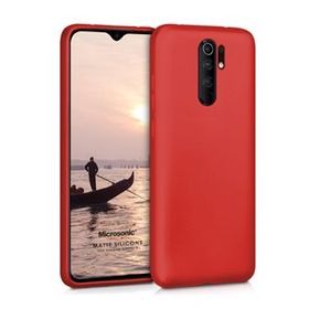 Microsonic Matte Silicone Xiaomi Redmi 9 Kırmızı Cep Telefonu Kılıfı