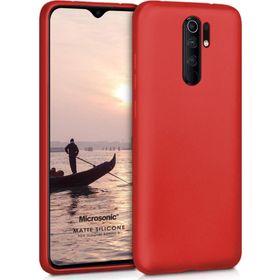 Microsonic Matte Silicone Xiaomi Redmi 9 Kırmızı Cep Telefonu Kılıfı