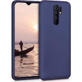 Microsonic Matte Silicone Xiaomi Redmi 9 Lacivert Cep Telefonu Kılıfı