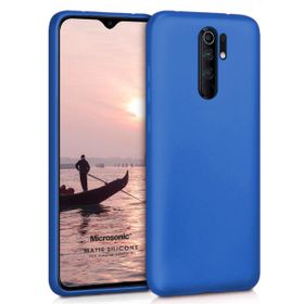 Microsonic Matte Silicone Xiaomi Redmi 9 Mavi Cep Telefonu Kılıfı