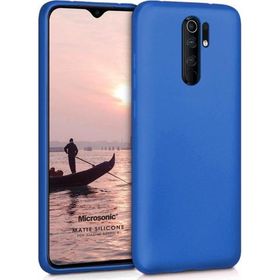 Microsonic Matte Silicone Xiaomi Redmi 9 Mavi Cep Telefonu Kılıfı