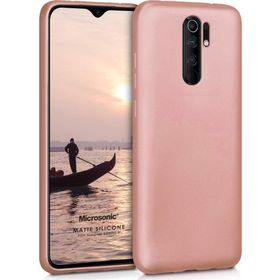 Microsonic Matte Silicone Xiaomi Redmi 9 Rose Gold Cep Telefonu Kılıfı