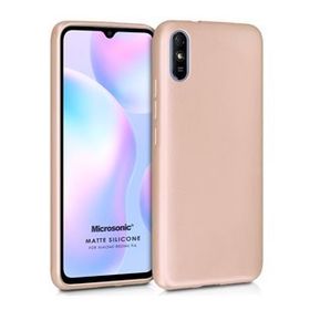 Microsonic Matte Silicone Xiaomi Redmi 9A Gold Cep Telefonu Kılıfı