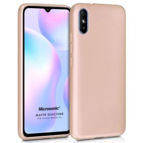 Microsonic Matte Silicone Xiaomi Redmi 9A Gold Cep Telefonu Kılıfı