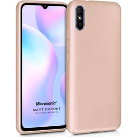 Microsonic Matte Silicone Xiaomi Redmi 9A Gold Cep Telefonu Kılıfı