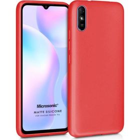 Microsonic Matte Silicone Xiaomi Redmi 9A Kırmızı Cep Telefonu Kılıfı