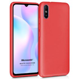 Microsonic Matte Silicone Xiaomi Redmi 9A Kırmızı Cep Telefonu Kılıfı