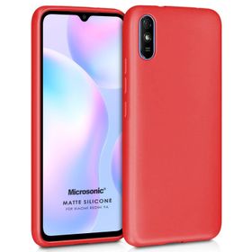 Microsonic Matte Silicone Xiaomi Redmi 9A Kırmızı Cep Telefonu Kılıfı