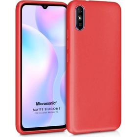 Microsonic Matte Silicone Xiaomi Redmi 9A Kırmızı Cep Telefonu Kılıfı