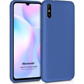 Microsonic Matte Silicone Xiaomi Redmi 9A Lacivert Cep Telefonu Kılıfı