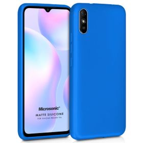 Microsonic Matte Silicone Xiaomi Redmi 9A Mavi Cep Telefonu Kılıfı