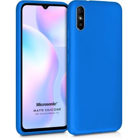 Microsonic Matte Silicone Xiaomi Redmi 9A Mavi Cep Telefonu Kılıfı