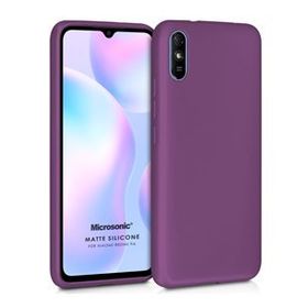 Microsonic Matte Silicone Xiaomi Redmi 9A Mor Cep Telefonu Kılıfı