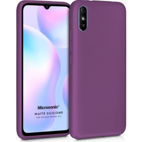 Microsonic Matte Silicone Xiaomi Redmi 9A Mor Cep Telefonu Kılıfı