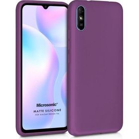 Microsonic Matte Silicone Xiaomi Redmi 9A Mor Cep Telefonu Kılıfı