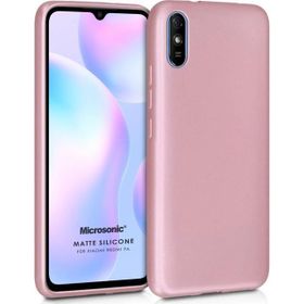 Microsonic Matte Silicone Xiaomi Redmi 9A Rose Gold Cep Telefonu Kılıfı