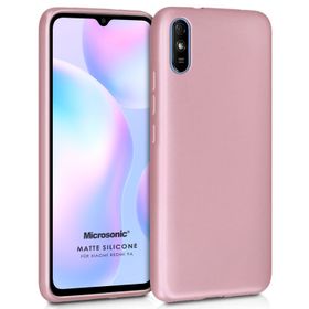 Microsonic Matte Silicone Xiaomi Redmi 9A Rose Gold Cep Telefonu Kılıfı