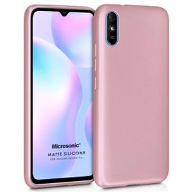 Microsonic Matte Silicone Xiaomi Redmi 9A Rose Gold Cep Telefonu Kılıfı