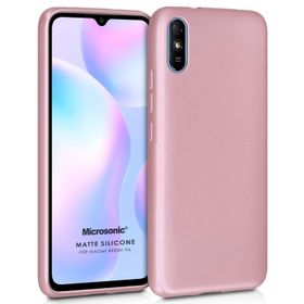 Microsonic Matte Silicone Xiaomi Redmi 9A Rose Gold Cep Telefonu Kılıfı