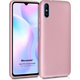Microsonic Matte Silicone Xiaomi Redmi 9A Rose Gold Cep Telefonu Kılıfı