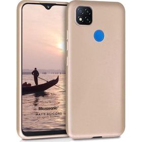 Microsonic Matte Silicone Xiaomi Redmi 9C Gold Cep Telefonu Kılıfı
