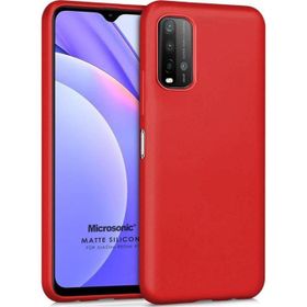 Microsonic Matte Silicone Xiaomi Redmi 9T Kırmızı Cep Telefonu Kılıfı