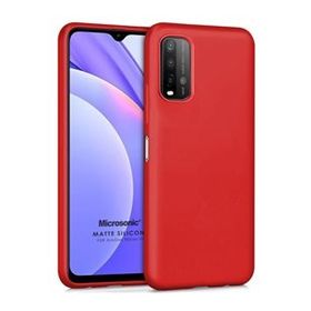 Microsonic Matte Silicone Xiaomi Redmi 9T Kırmızı Cep Telefonu Kılıfı