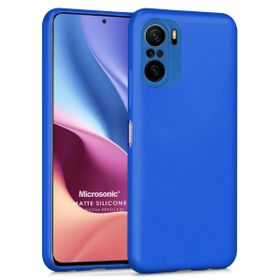 Microsonic Matte Silicone Xiaomi Redmi K40 Mavi Cep Telefonu Kılıfı