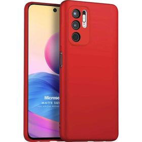 Microsonic Matte Silicone Xiaomi Redmi Note 10 5G Kırmızı Cep Telefonu Kılıfı