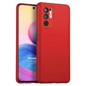 Microsonic Matte Silicone Xiaomi Redmi Note 10 5G Kırmızı Cep Telefonu Kılıfı